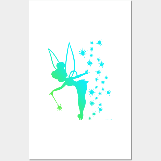 Tinkerbell Ombre Sillhouette Wall Art by ijsw